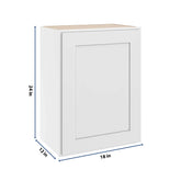 CNC Luxor 5-Piece White 18" W X 24" H Single Door Wall Cabinet