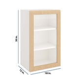 Modernform Cabinet Natural Oak 18" W X 30" H X 12" D Single Glass Door Wall Cabinet