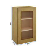 Modernform Cabinet Natural Shaker 18" W X 30" H X 12" D Single Glass Door Wall Cabinet