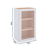 Modernform Cabinet Matte White 18" W X 30" H X 12" D Single Glass Door Wall Cabinet