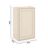 J&K Pearl Glazed H9 Single Door Wall Cabinet - 18" W x 30" H
