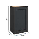 Modernform Cabinet Onyx Black Shaker 18" W X 30" H X 12" D Single Door Wall Cabinet