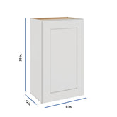 Modernform Cabinet White Shaker 18" W X 30" H X 12" D Single Door Wall Cabinet