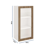 Modernform Cabinet Walnut 18" W X 36" H X 12" D Single Glass Door Wall Cabinet