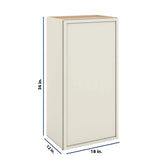 Modernform Cabinet Slim Dove White 18" W X 36" H X 12" D Single Door Wall Cabinet