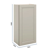 J&K Pebble B6 Single Door Wall Cabinet - 18" W x 36" H