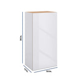 Modernform Cabinet Gloss White 18" W X 36" H X 12" D Single Door Wall Cabinet