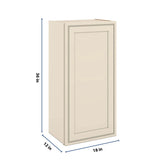 J&K Pearl Glazed H9 Single Door Wall Cabinet - 18" W x 36" H