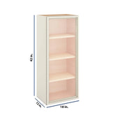 Modernform Cabinet Slim Dove White 18" W X 42" H X 12" D Single Glass Door Wall Cabinet