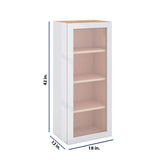 Modernform Cabinet Gloss White 18" W X 42" H X 12" D Single Glass Door Wall Cabinet