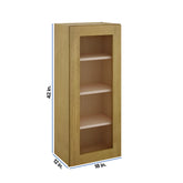 Modernform Cabinet Natural Shaker 18" W X 42" H X 12" D Single Glass Door Wall Cabinet