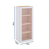 Modernform Cabinet Matte White 18" W X 42" H X 12" D Single Glass Door Wall Cabinet