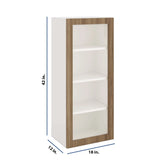 Modernform Cabinet Walnut 18" W X 42" H X 12" D Single Glass Door Wall Cabinet