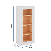 Modernform Cabinet White Shaker 18" W X 42" H X 12" D Single Glass Door Wall Cabinet