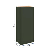 Modernform Cabinet Slim Sage Green 18" W X 42" H X 12" D Single Door Wall Cabinet