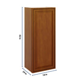 J&K Mocha Glazed K10 Single Door Wall Cabinet - 18" W x 42" H