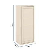 J&K Pearl Glazed H9 Single Door Wall Cabinet - 18" W x 42" H
