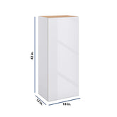 Modernform Cabinet Gloss White 18" W X 42" H X 12" D Single Door Wall Cabinet