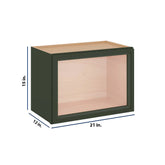 Modernform Cabinet Slim Sage Green 21" W X 15" H X 12" D Single Glass Door Wall Cabinet