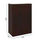 J&K Java Coffee S1 Single Door Wall Cabinet - 21" W x 30" H