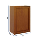 J&K Mocha Glazed K10 Single Door Wall Cabinet - 21" W x 30" H
