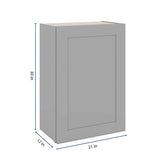 J&K Castle Grey S5 Single Door Wall Cabinet - 21" W x 30" H