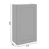 J&K Castle Grey S5 Single Door Wall Cabinet - 21" W x 36" H