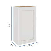 Modernform Cabinet White Shaker 21" W X 36" H X 12" D Single Door Wall Cabinet