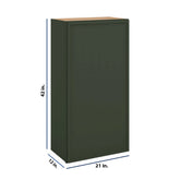 Modernform Cabinet Slim Sage Green 21" W X 42" H X 12" D Single Door Wall Cabinet