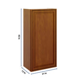 J&K Mocha Glazed K10 Single Door Wall Cabinet - 21" W x 42" H