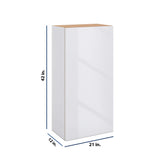 Modernform Cabinet Gloss White 21" W X 42" H X 12" D Single Door Wall Cabinet