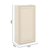 J&K Pearl Glazed H9 Single Door Wall Cabinet - 21" W x 42" H