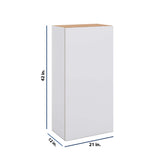 Modernform Cabinet Matte White 21" W X 42" H X 12" D Single Door Wall Cabinet