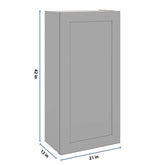 J&K Castle Grey S5 Single Door Wall Cabinet - 21" W x 42" H