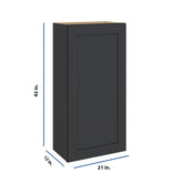 Modernform Cabinet Onyx Black Shaker 21" W X 42" H X 12" D Single Door Wall Cabinet