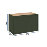 Modernform Cabinet Slim Sage Green 24" W X 15" H X 12" D Double Door Wall Cabinet
