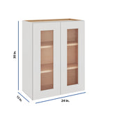 Modernform Cabinet White Shaker 24" W X 30" H X 12" D Double Glass Door Wall Cabinet