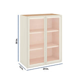 Modernform Cabinet Slim Dove White 24" W X 30" H X 12" D Double Glass Door Wall Cabinet