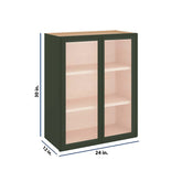 Modernform Cabinet Slim Sage Green 24" W X 30" H X 12" D Double Glass Door Wall Cabinet