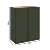 Modernform Cabinet Slim Sage Green 24" W X 30" H X 12" D Double Door Wall Cabinet