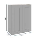 J&K Castle Grey S5 Double Door Wall Cabinet - 24" W x 30" H