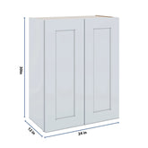 J&K White Shaker S8 Double Door Wall Cabinet - 24" W x 30" H