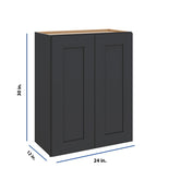 Modernform Cabinet Onyx Black Shaker 24" W X 30" H X 12" D Double Door Wall Cabinet