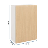Modernform Cabinet Natural Oak 24" W X 36" H X 12" D Double Door Wall Cabinet