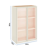 Modernform Cabinet Slim Dove White 24" W X 36" H X 12" D Double Glass Door Wall Cabinet