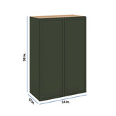 Modernform Cabinet Slim Sage Green 24" W X 36" H X 12" D Double Door Wall Cabinet