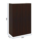 J&K Java Coffee S1 Double Door Wall Cabinet - 24" W x 36" H