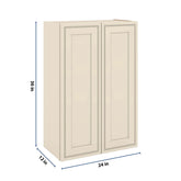 J&K Pearl Glazed H9 Double Door Wall Cabinet - 24" W x 36" H
