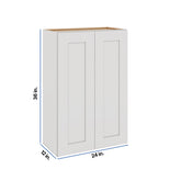 Modernform Cabinet White Shaker 24" W X 36" H X 12" D Double Door Wall Cabinet