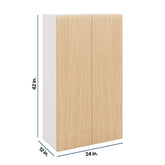 Modernform Cabinet Natural Oak 24" W X 42" H X 12" D Double Door Wall Cabinet
